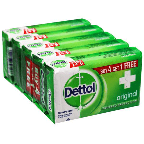 Dettol Original Bath Bar Soap (Buy 4 Get 1 Free) - 1 Set