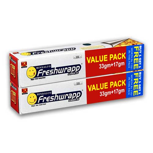 Hindalco Freshwrapp Aluminium Foil Valur Pack 33 gm + 17 gm (BUY 1 GET 1 FREE)