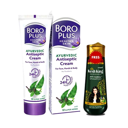Boro Plus Healthy Skin Ayurvedic Antiseptic Cream 120 Ml FREE With Kesh King Shampoo