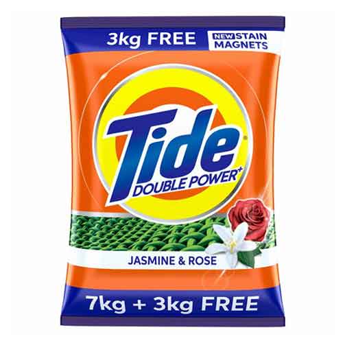 Tide Double Power Jasmine Rose Detergent Powder 10 Kg 7 Kg 3 Kg FREE